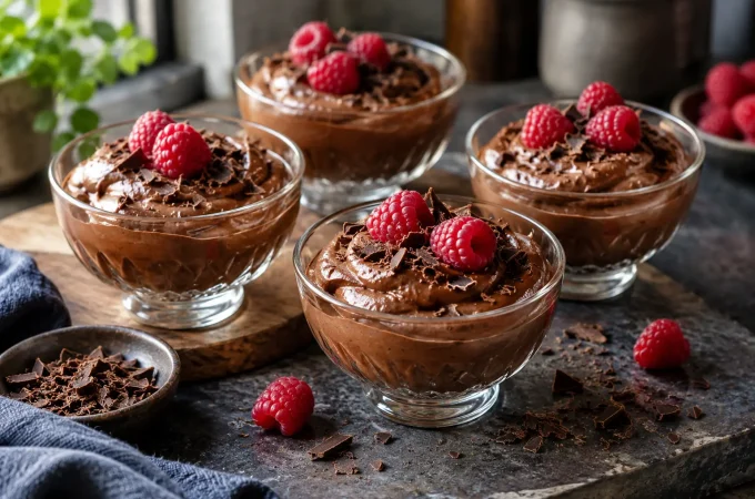 Receptfoto van Chocolademousse met Griekse yoghurt zonder rauw ei