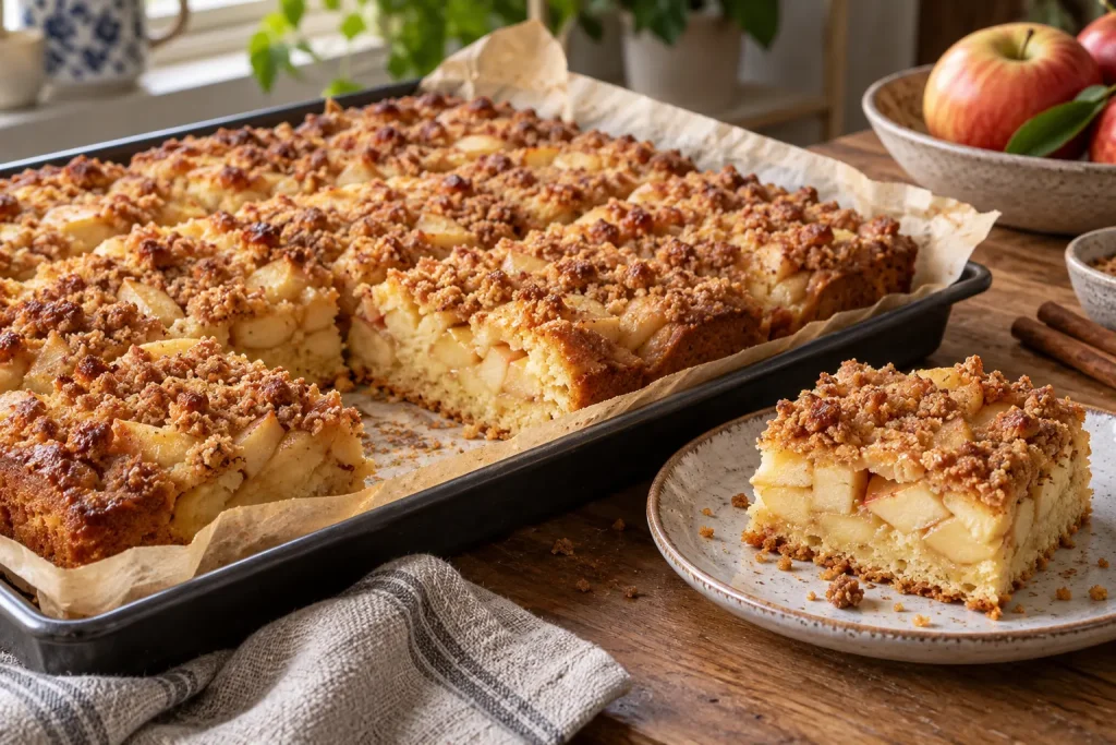 Receptfoto van Luchtige appel-yoghurtcake met kaneelkruimels